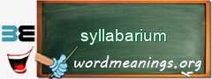 WordMeaning blackboard for syllabarium